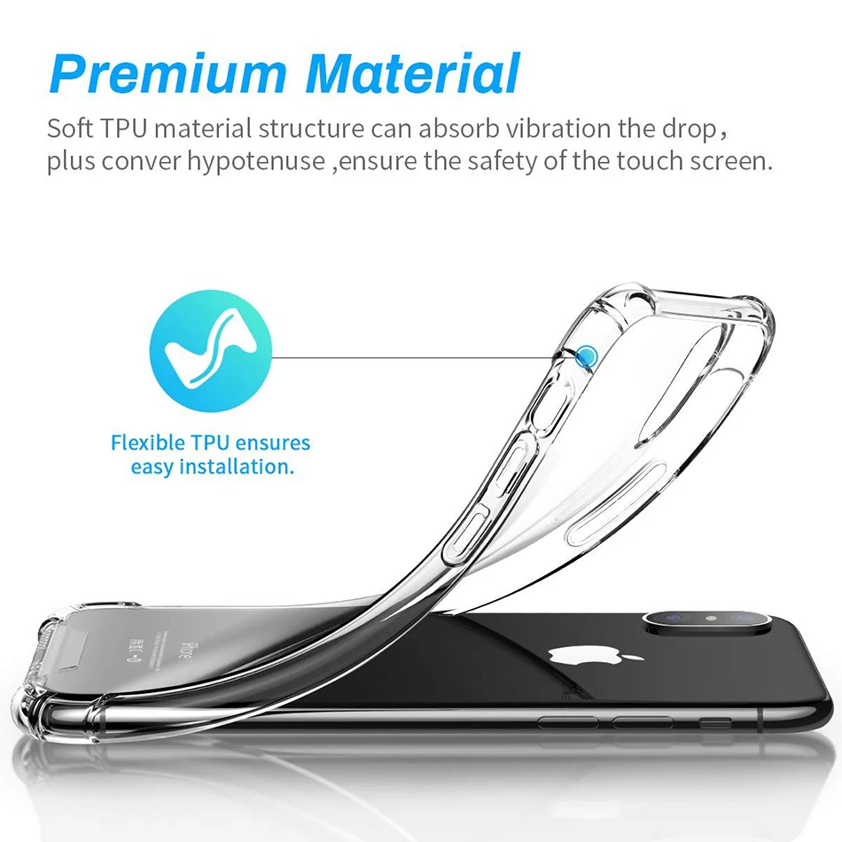 

Phone Case For iPhone Xs Xr Xs Max Ultra-Thin Crystal Case For iPhone Xs Premium Clear Hard PC Full Back Cover For iphone X