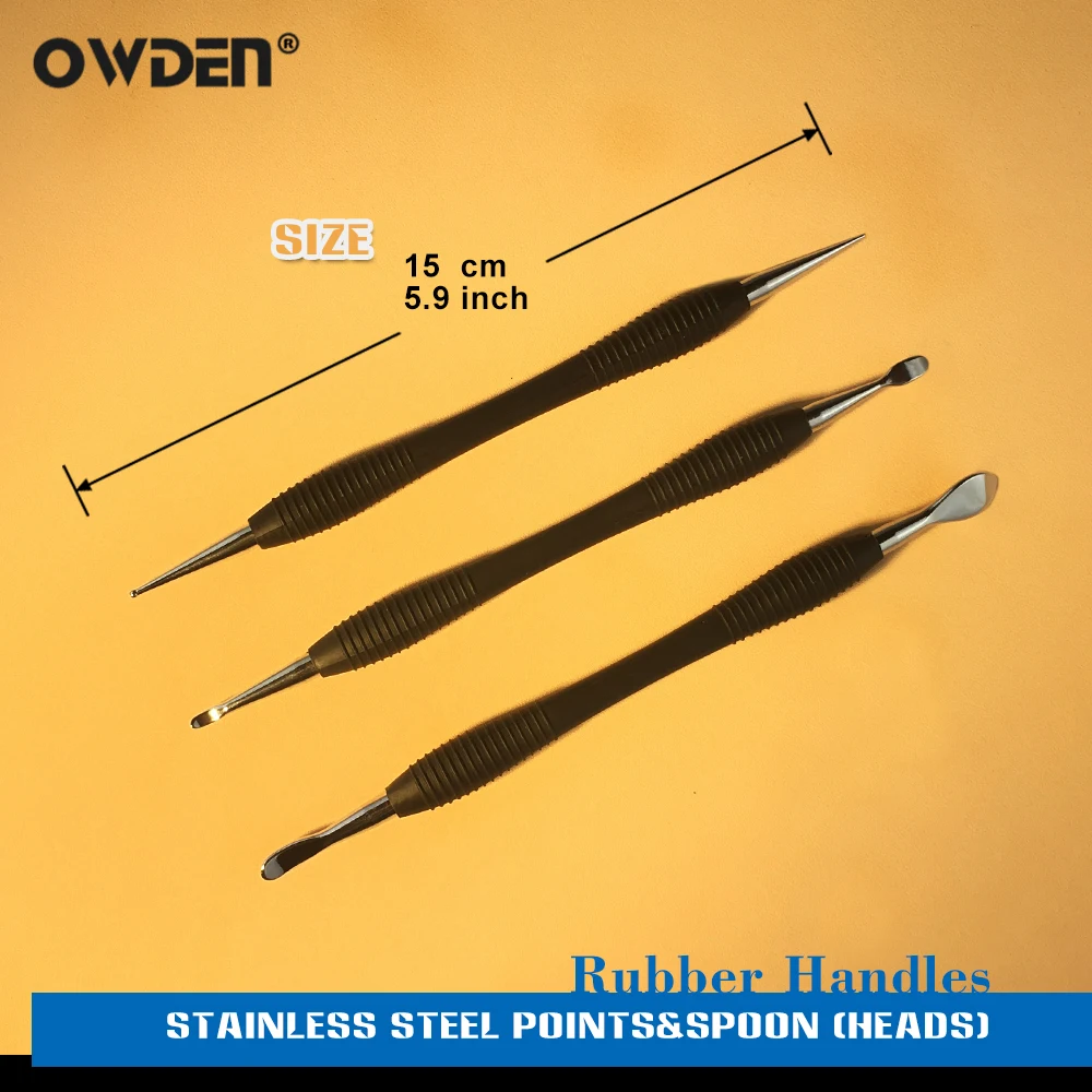 OWDEN 3Pcs Leather Modeling Carving Tools Set Modeling Point Stylus Spoon Leather Embossing Tool Kit leather tool,carving tool