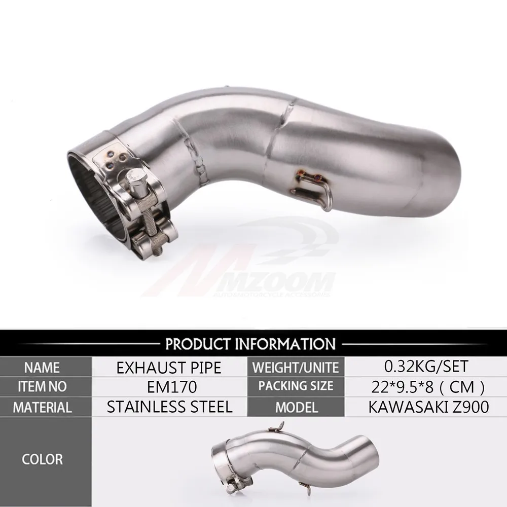 51 мм мотоцикл Модифицированная выхлопная средняя труба Соединительная труба круглый глушитель слипоны для Kawasaki Z900 Ninja без выхлопа