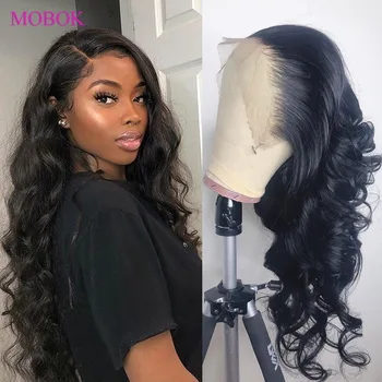 

Mobok Body Wave Lace Front Wig 13X4 Frontal Wigs Brazilian Human Hair Remy 250% Lace Front Human Hair Wig For Black Women