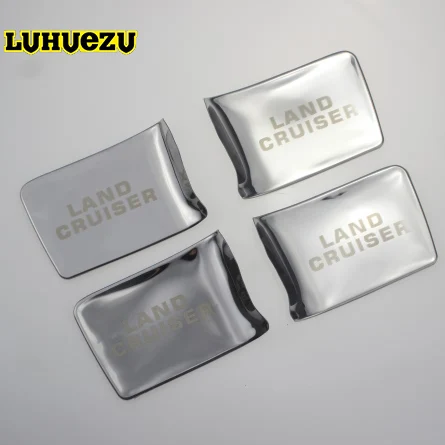 door bowel silver Внутренняя нержавеющая дверная ручка для Toyota Land Cruiser 200 2008 2012 2013 - Цвет: door bowel silver