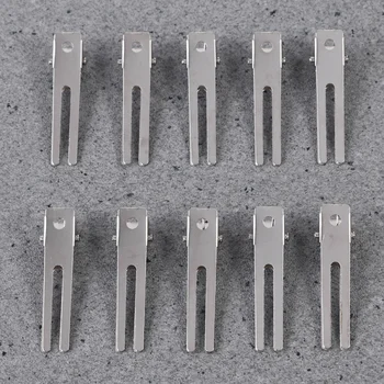 

50pcs Silver Double Prong Alligator Hair Clips Metal Alligator Clips