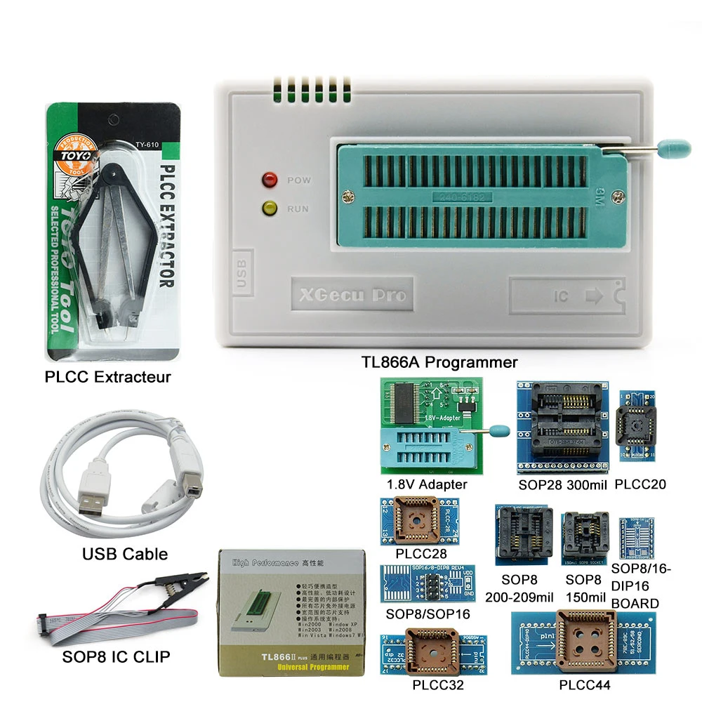 de Programação USB, Nand Flash, AVR, PIC Bios, V12.5, TL866, T48