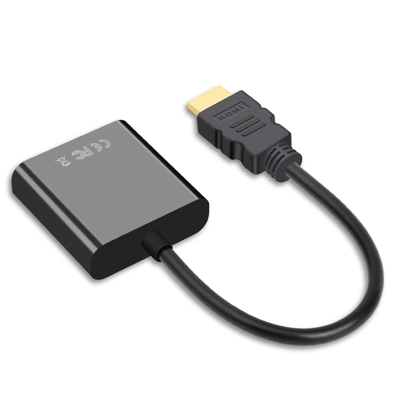 Without Audio HDMI к VGA адаптер HDMI кабель HDMI VGA конвертер HDMI2av адаптер цифро-аналоговый видео аудио для ПК ноутбука планшета HDMI переключатель - Цвет: Without Audio