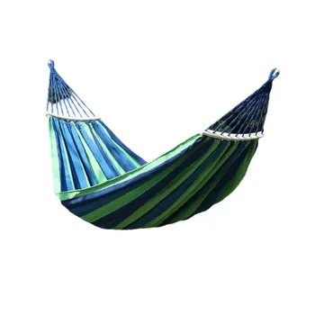 

Portable Hammock Outdoor Hammock Garden Sports Home Travel Camping Swing 190 x 80cm Double Canvas Stripe Hanging Bed Hammock