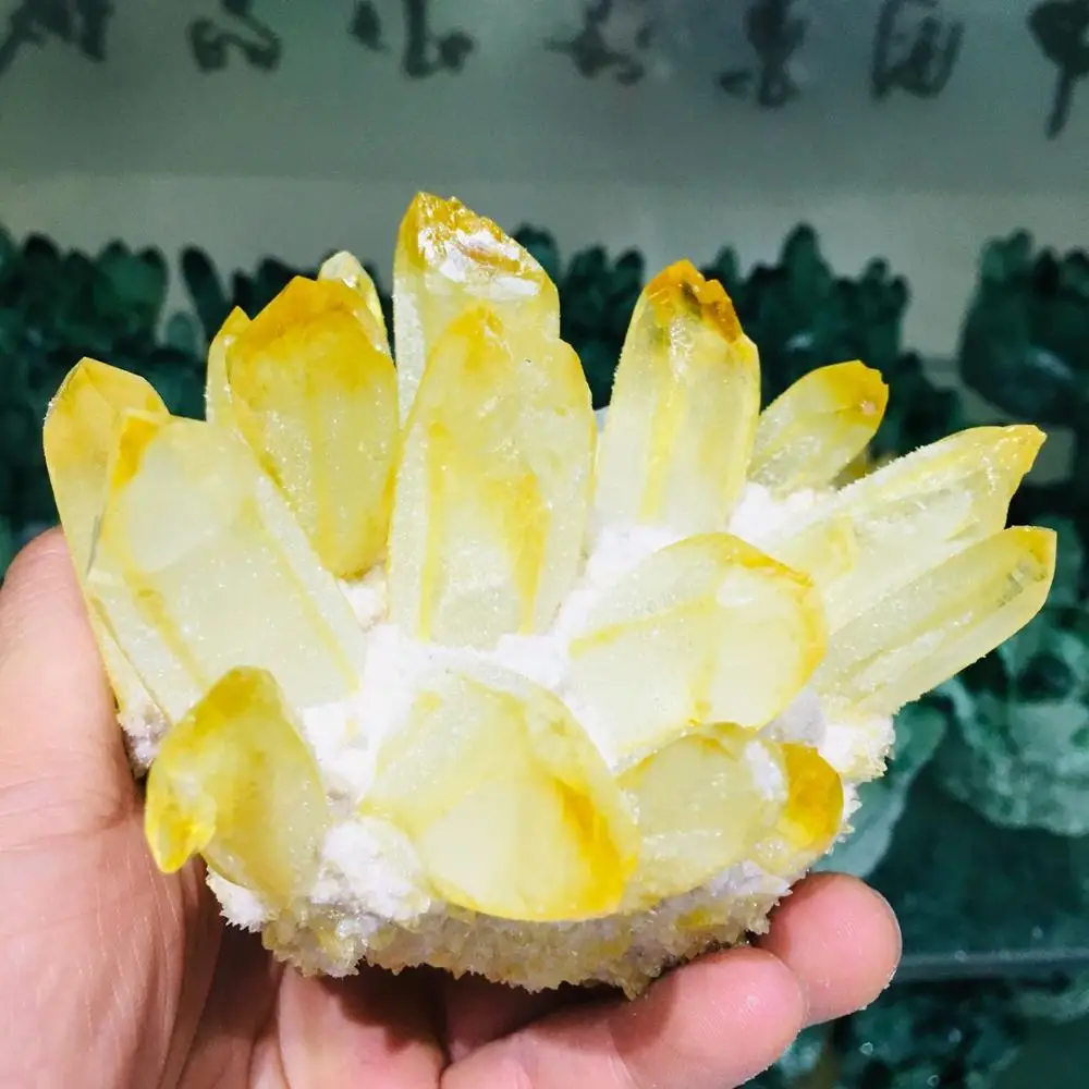 700 г желтый натуральный Ghost Phantom Quartz кристаллический кластер целебный образец