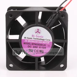 Ventilateur de refroidissement à Double roulement à billes avec 2 broches, BP602524M H 03 6CM, Taiwan 