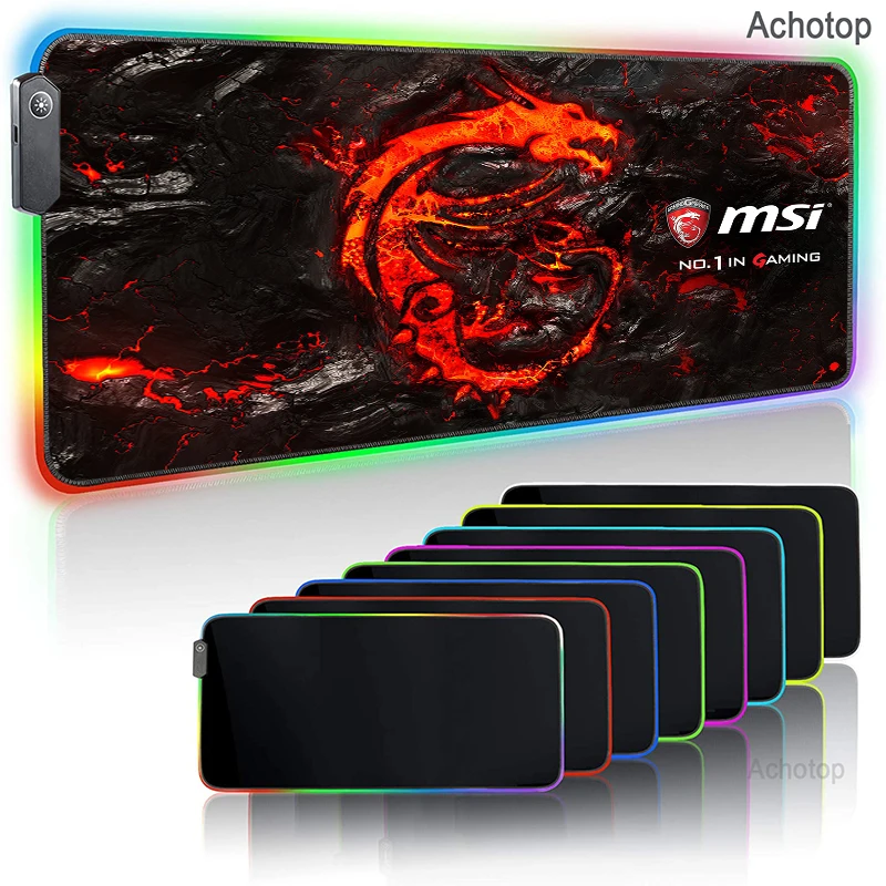 Игровой коврик для мыши MSI Dragon со светодиодный светильник кой большой