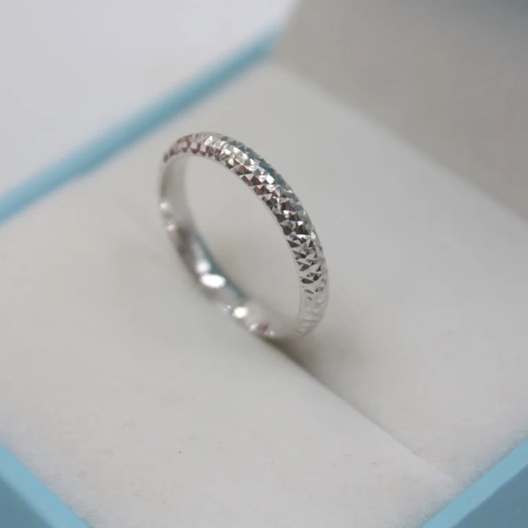 18k однотонное Золотое кольцо для женщин и девушек, блестящая Звезда, кольцо из настоящего розового золота, резное кольцо на удачу, размер США 7 и 8, лучший подарок, кольцо, ювелирное изделие - Цвет камня: White Gold