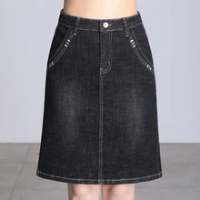 Джинсовая юбка женская мини Новая летняя новая облегающая женская юбка базовый карман джинсовая юбка с высокой талией синяя черная повседневная юбка