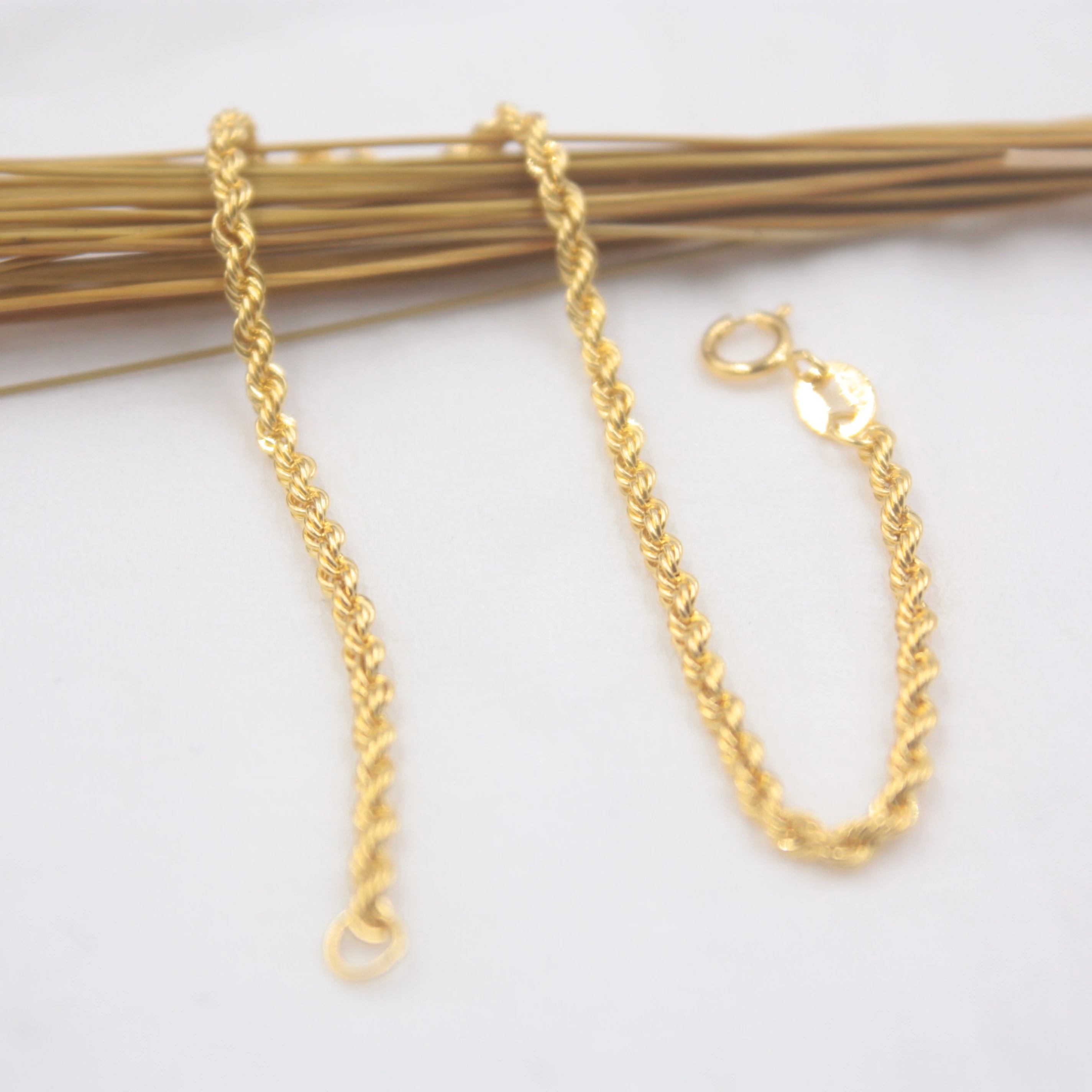 Au750 18k Yellow Gold Bracelet Woman S Rope Chain 2mm Women S Thin Link 6 9 L 7 5 L Bracelets Bangles Aliexpress
