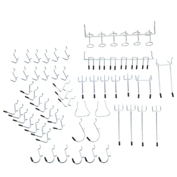 

52PCS Metal Peg Board Pegboard Hooks Garage Work Shop Storage Display Organization Steel Hanging Tool (Random Color)
