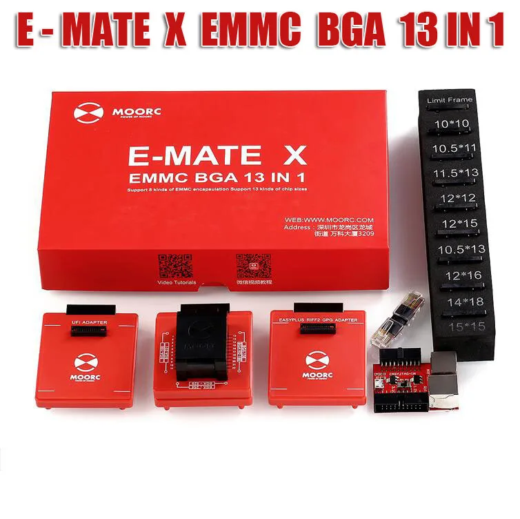 

2019 100% Original New MOORC E-MATE X E MATE PRO BOX EMATE EMMC BGA 13 IN 1 SUPPORT 100 136 168 153 169 162 186 221 529 254