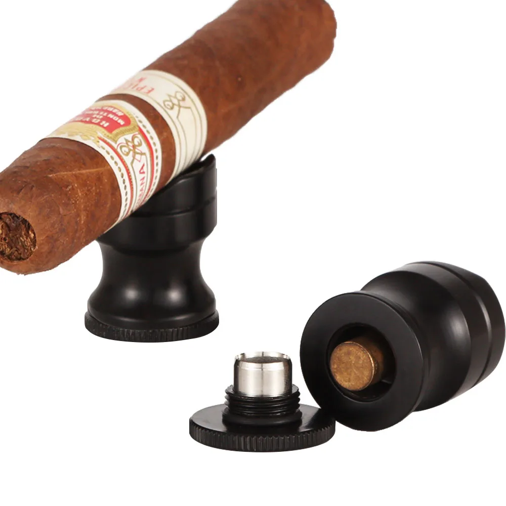 GALINER Metal Cigar Holder Pocket Black Zinc Alloy Travel Ashtray Portable Outdoor Stand W Punch Cutter | Дом и сад