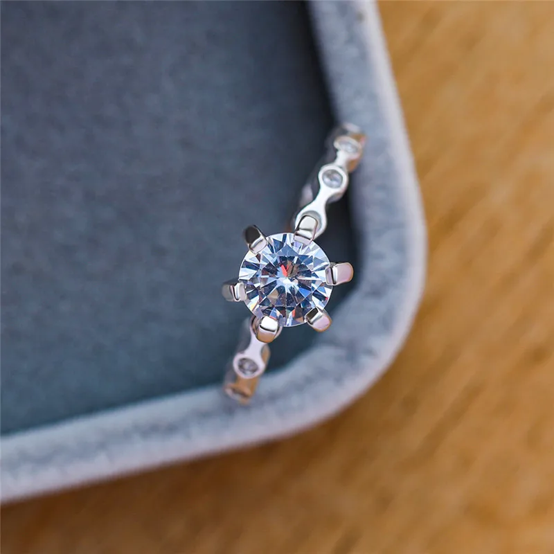 Минималистичное женское 3CT кольцо с натуральным камнем, классическое чистое серебро, обручальное кольцо, модные свадебные кольца невесты для женщин