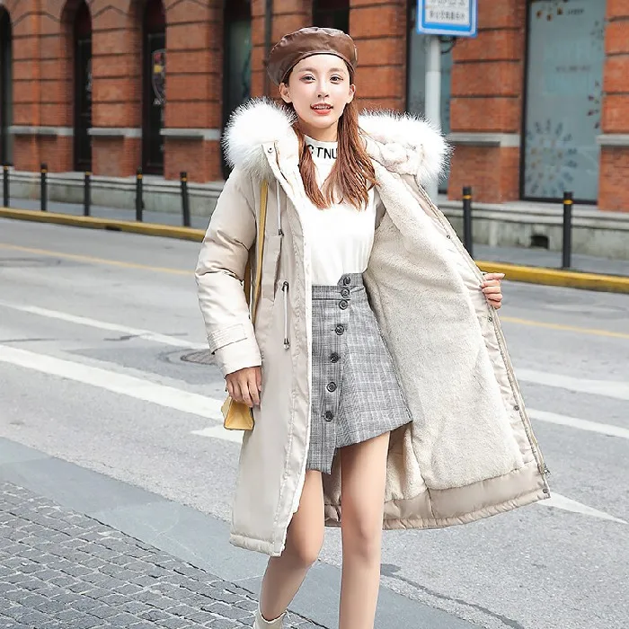 

Service 2019 New Style Women's Rex Rabbit Fur Inner Wearing Coat Winter Mid-length Loose And Plus-sized Cotton-padded Clothes