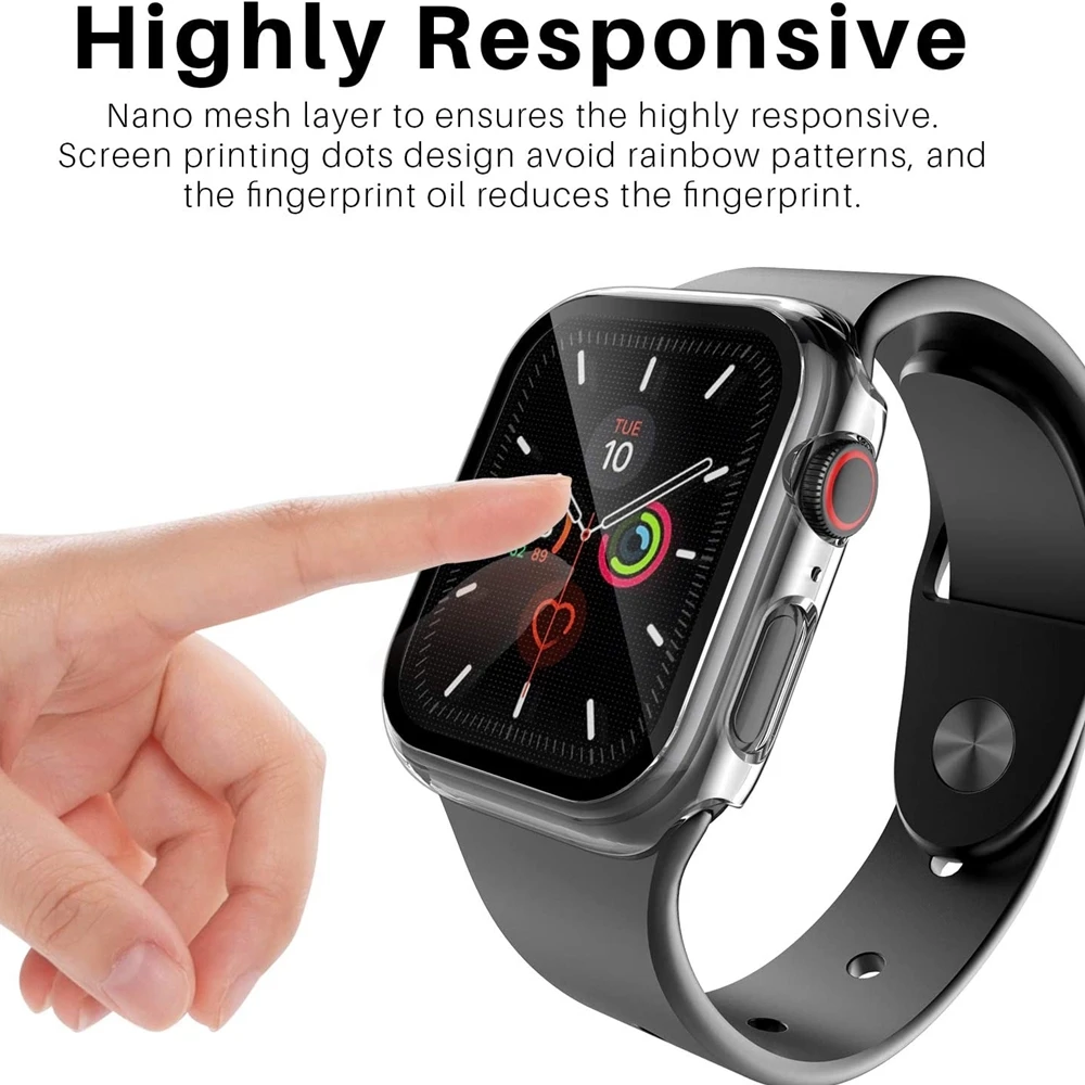 Glass + Cover For Apple Watch case 6/SE/5/4/3/2/1 iWatch 42mm 38mm bumper Tempered Glass for apple watch 44mm 40mm 42mm 38mm