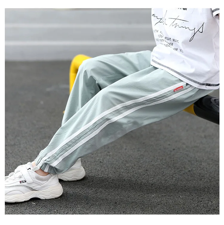 Summer New Style Athletic Stripes Casual Pants Children Loose-Fit Athletic Pants