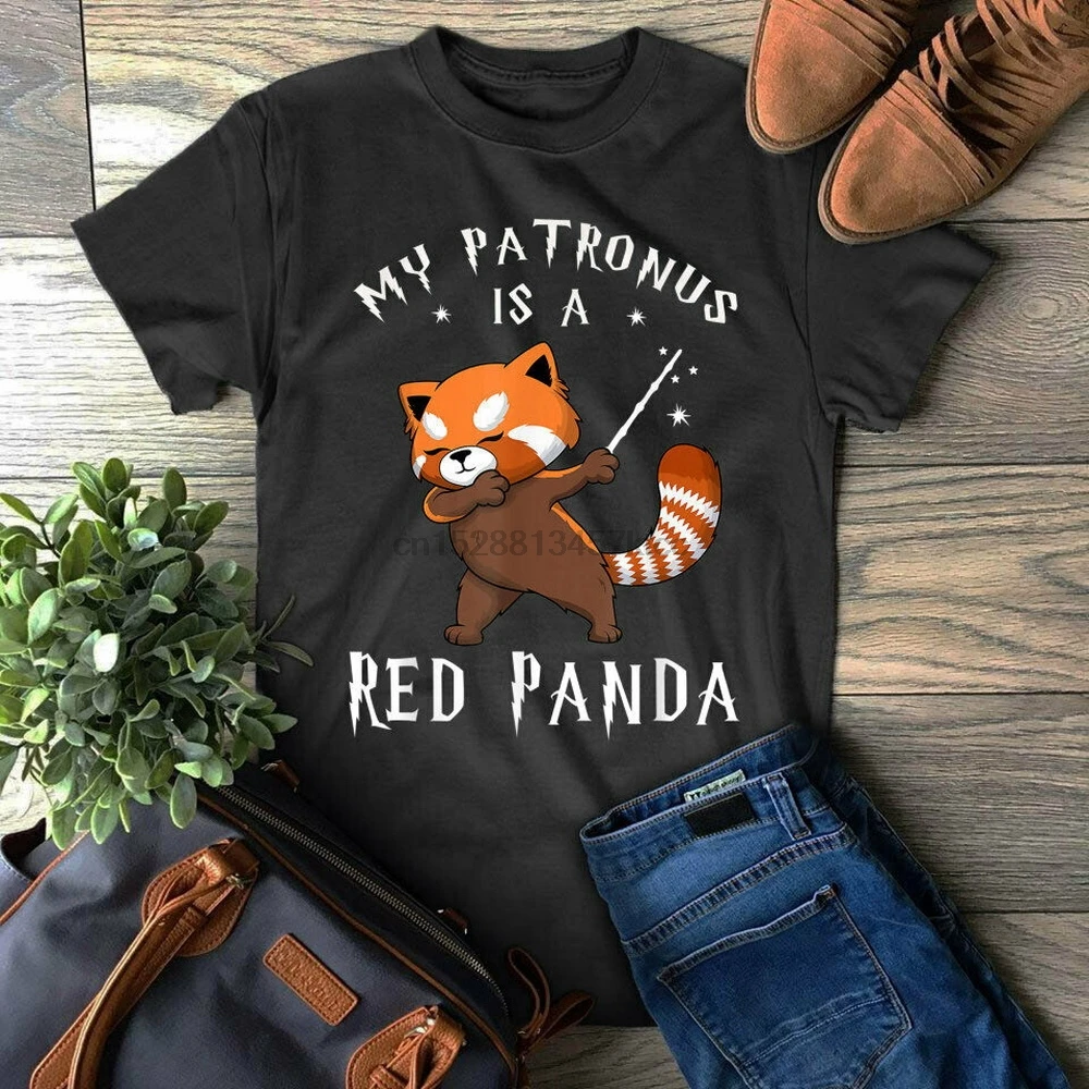 My Patronus-красная рубашка с расцветкой панда подарок для панды влюбленных футболка