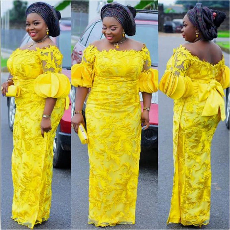 Yellow Plus Size Evening Party Dresses Jewel Half
