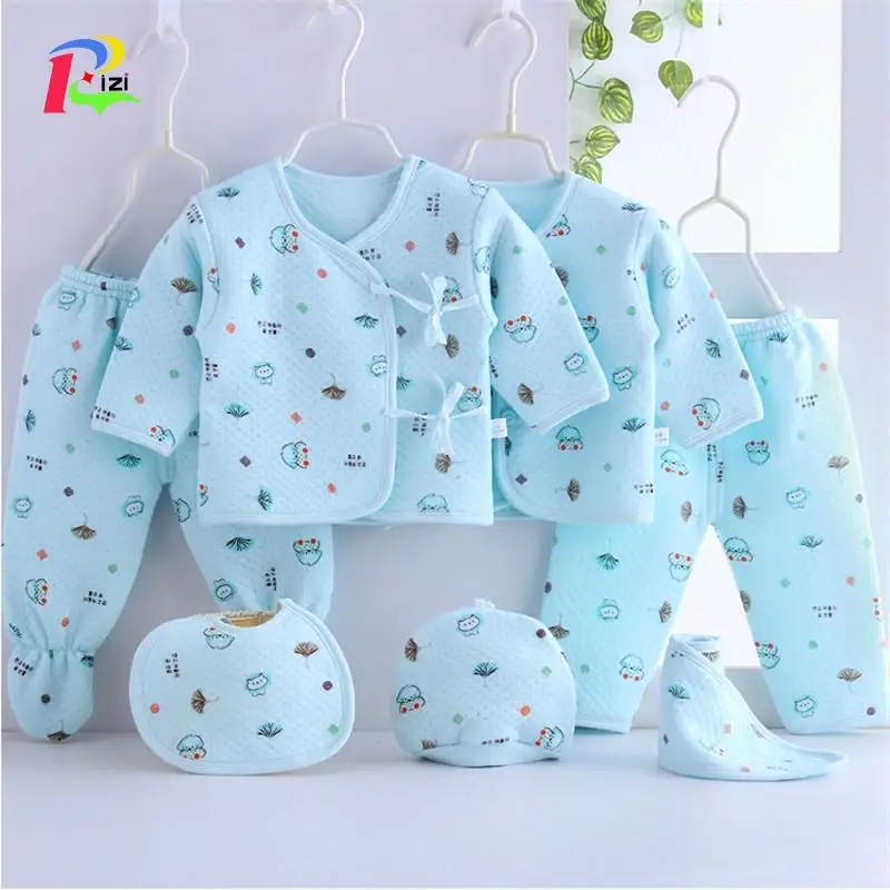 

7 Pieces/Set Newborn Baby Clothing Sets Gift Underwear Suits Infant 100% Cotton Character Full Month Clothes For 0-3M 2016 New