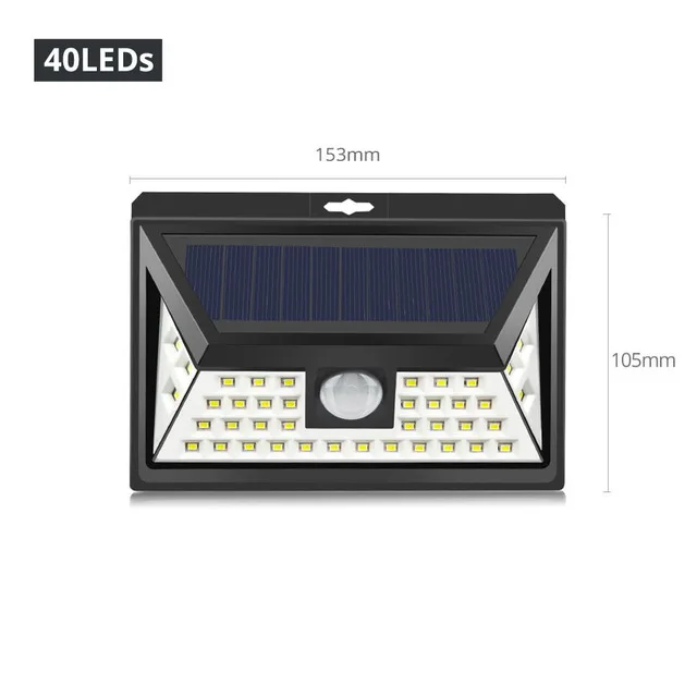 40leds 3Modes Солнечный свет пути lumiere exterieur Наружное освещение светодиодный настенный светильник PIR датчик движения тела ограждение для сада - Испускаемый цвет: 40leds 3Modes