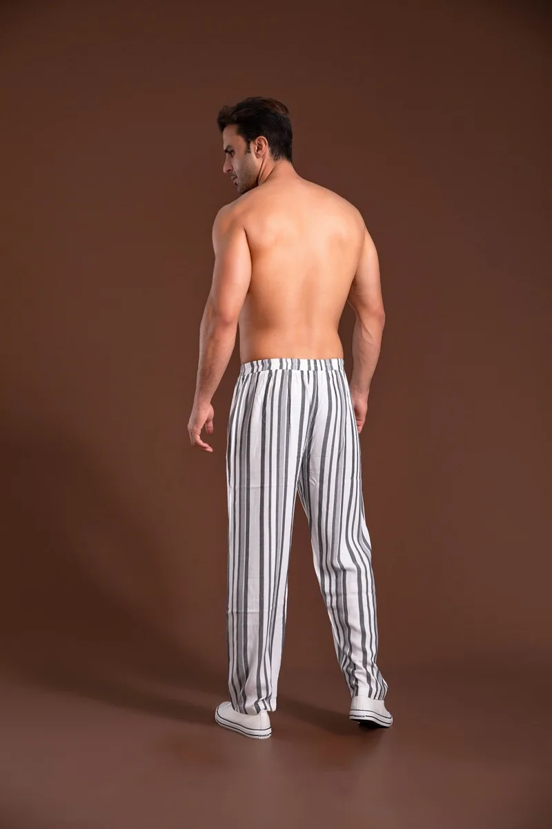 pink silk pajamas Mens Pajama Pants Casual Home Suit Sleep Bottoms Stripe Wear Outside Thin Man Trousers Loose Breathable Big Size Cp Pyjama Pants black pajama pants