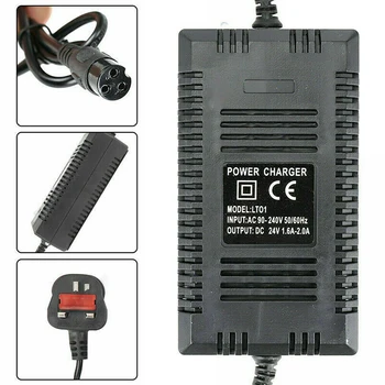 

Electric Scooter Battery Charger UK Plug Output DC 24V Batteries Fast Charging Suitable for Razor E200 E100 E125 E150 E300