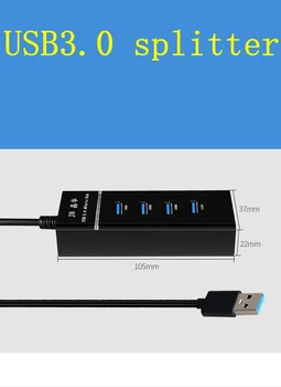 

Ultra-thin 4-port USB3.0 HUB High Speed Indicator Light USB Hub For Multi-device Computer Laptop