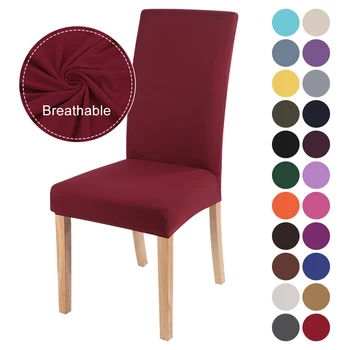

23 Colors 1Pc Spandex Dining Chair Covers Grey Black Stretch Slipcovers Universal Removable Solid Color Chair Protective Covers