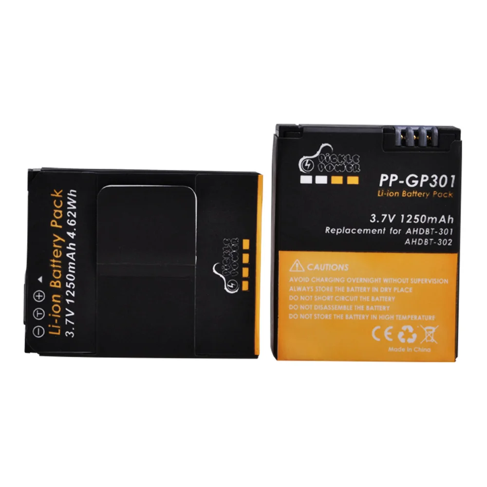 Аккумулятор для Gopro Hero 3 1250 мАч AHDBT 301 Hero3 аккумулятор USB двойное зарядное