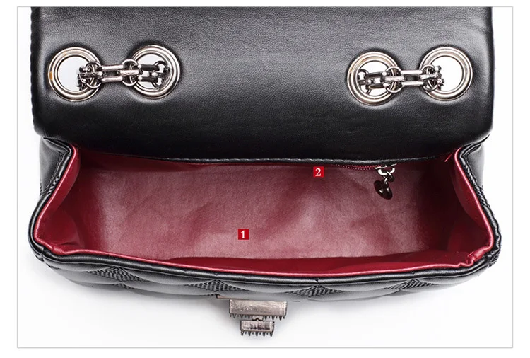 Classic Black Lattice Handbags Womens Bags Luxury Diamond Quilted Lambskin Leather Shoulder Bags Single Chain Crossbody Flap Bag (18)