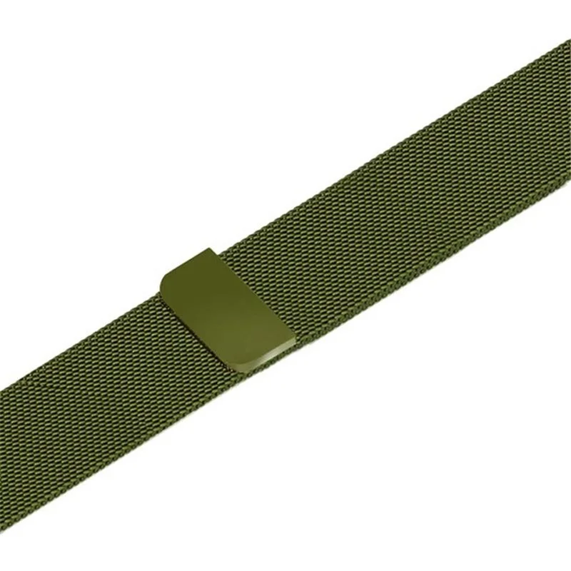 green Миланская петля ремешок из нержавеющей стали спортивный ремешок для apple watch 5 4 3 2 1 браслет на запястье аксессуар для iwatch 44 мм 40 мм 42 мм 38 мм - Цвет ремешка: green