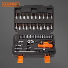 JIEPAI – jeu de clés à cliquet à douille universelle, pour voiture, Standard métrique, jeu de buses Torx 1/4, outil manuel pour Garage