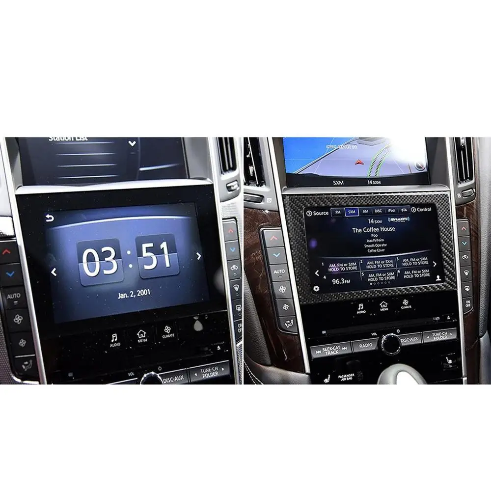 Консоль из углеродного волокна для gps-навигации, Накладка для Infiniti Q50 V37+ украшение интерьера автомобиля