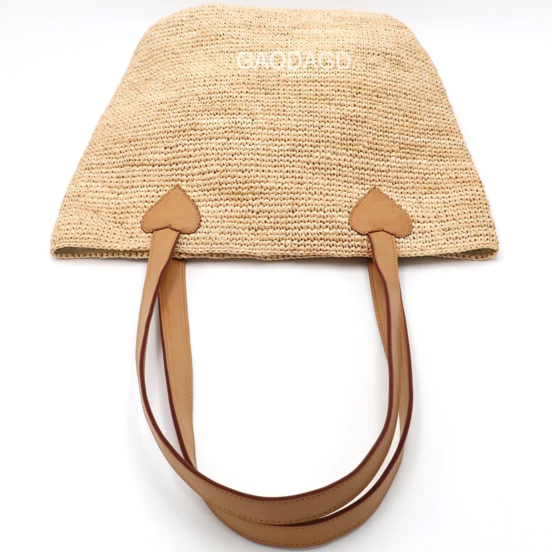 

Spring And Summer Raffia Bag Simple Fresh Over-the-shoulder Bag Hand Straw Bag Large Bag
