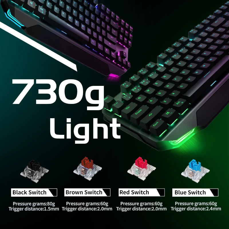 Механическая клавиатура Machenike K7 87 клавиш Bluetooth 3 0 беспроводная Двухрежимная