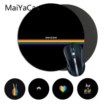 

Maiyaca Gay Lesbian LGBT Rainbow Pride1 DIY Design Game Round Mousepad gaming Mouse pad Rug For Laptop Notebook gamer desk pad