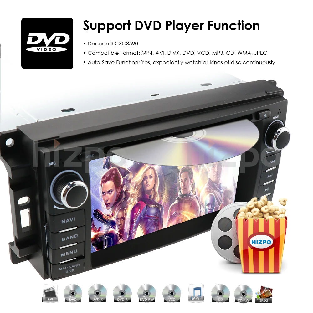 Excellent Android 9.0 Car Monitor DVD Player For Wrangler Compass Grand Cherokee 2008-2011 With GPS Navigation Multimedia radio SWC BT DVR 3