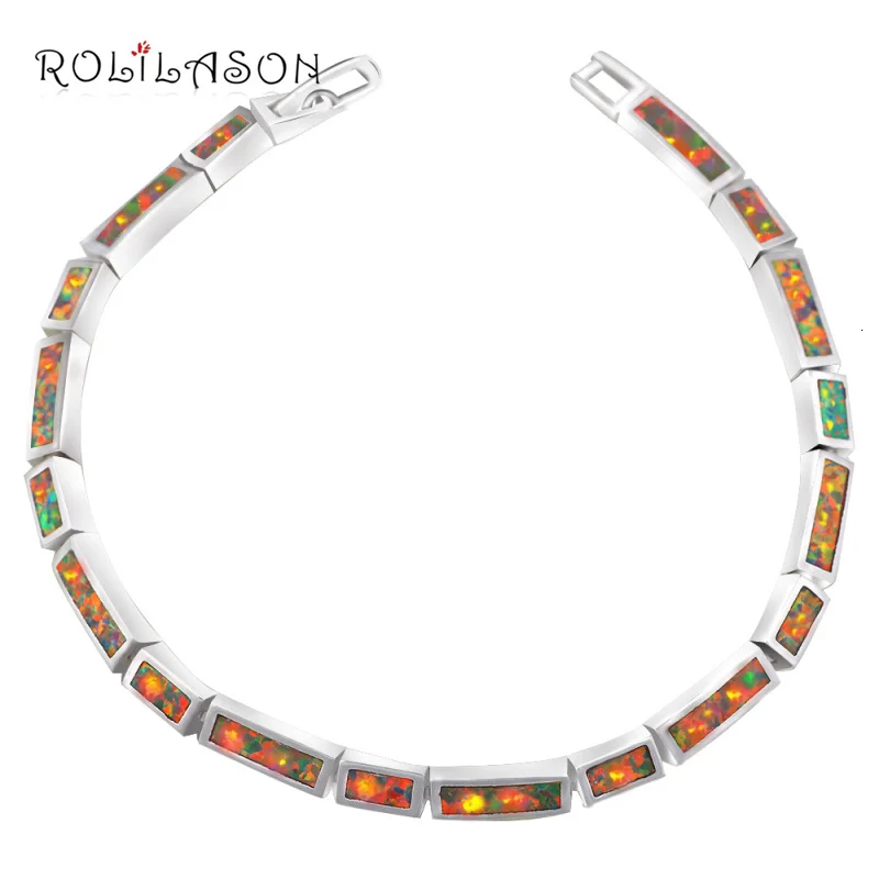 Rolilason бренд Юбилей коричневый кулоны с опалом серебро штампованное украшение Браслеты для Для женщин Праздник Модные украшения OB095
