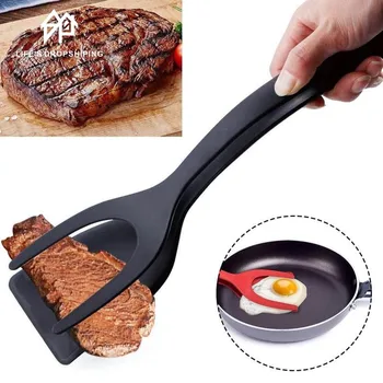 

1pcs Multifunctional 2 in 1 Non Stick Bread Egg Turners Cooking Tongs Gadgets For Kitchen Utensils Spatula Cooking Tool
