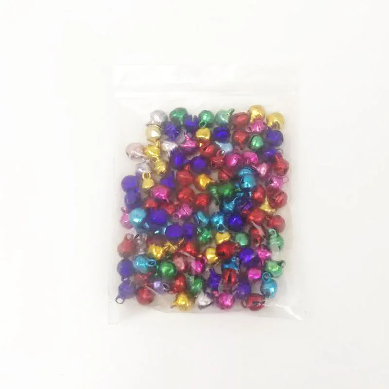 100pcs 100 шт 6 мм мини-колокольчики алюминиевые свободные бусины маленькие для праздника вечерние украшения/украшения рождественской елки/DIY ремесла аксессуары - Цвет: 100pcs