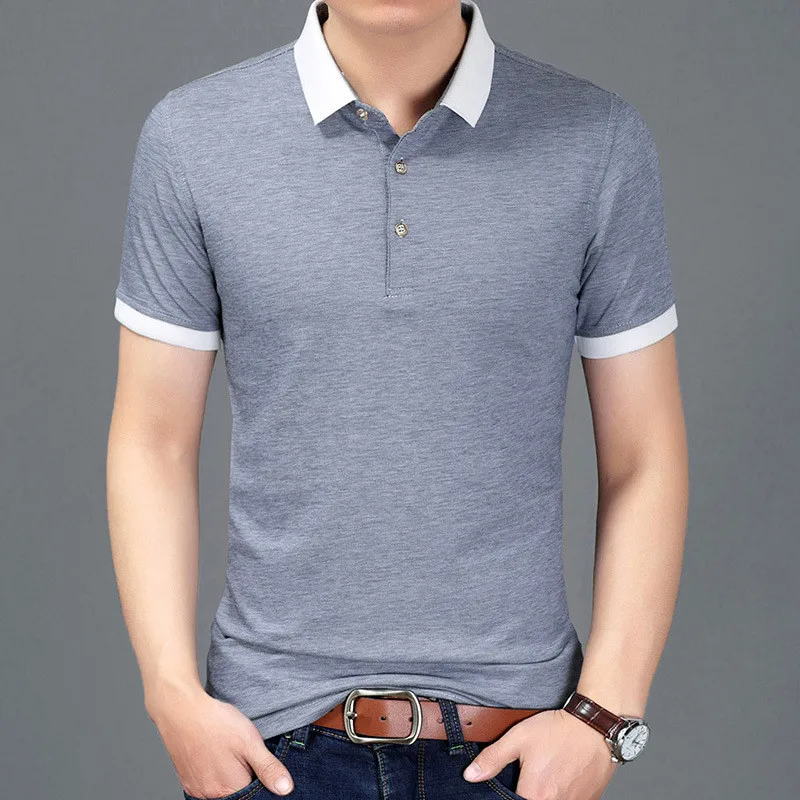 

2018 new simple men's paint print casual short-sleeved T-shirt POLO short sleeve