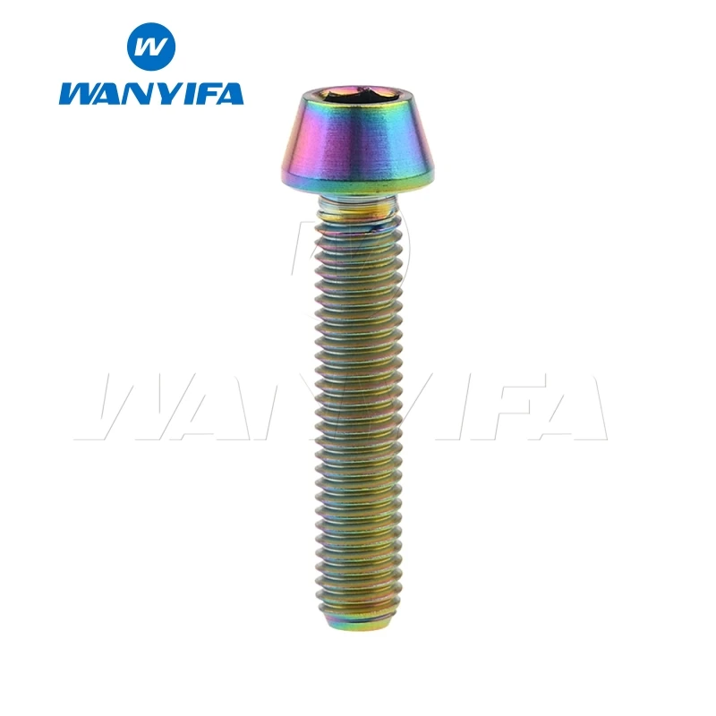 M5X25 rainbow Винты для велосипеда waniifa, титановые/Ti M5X20 25 30 35 мм, шестигранные болты с конической головкой - Цвет: M5X25 rainbow