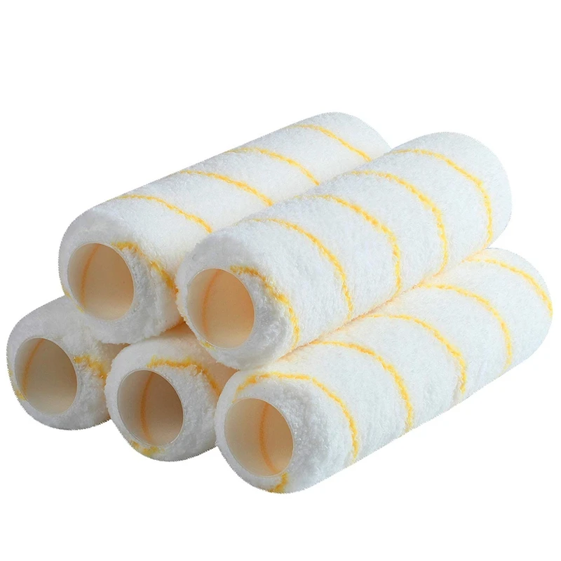 

5 Piece Set 9 inch Paint Roller Cover Paint Roller Cover House Painting Supplies, Roller Frame, Paint Roller Cover Wall Brush Co