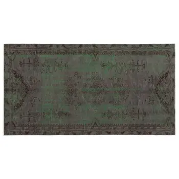 

Handmade Gray Vintage Overdyed Turkish Area Rug 131x245 Cm-4'4''X8'0''