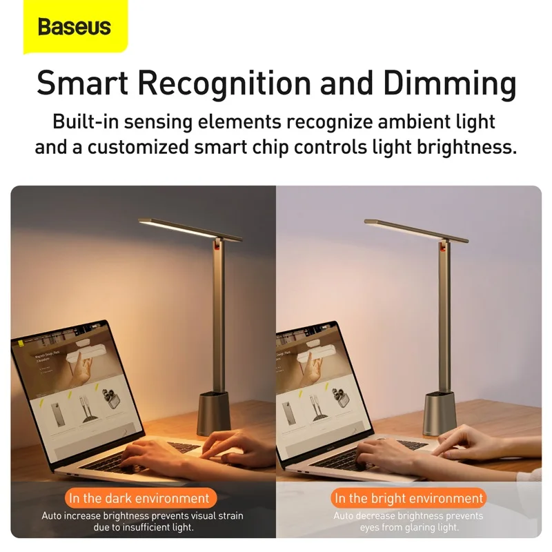 3 Color Modes Eye-Caring Smart Lamp Living Room 5W 47 Wide Illumination 250 Lumens Baseus LED Desk Lamp Painting Auto-Dimming Table Lamp Bedroom for Home Office White Touch Control 3 Color Modes Eye-Caring Smart Lamp Living Room 5W 47 Wide Illumination 250 Lumens Baseus LED Desk Lamp Painting Auto-Dimming Table Lamp Bedroom for Home Office White Touch Control