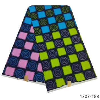 

2019 Polyester Wax Prints Fabric Ankara Binta Real Wax High Quality 6 yards African Fabric for Party Dress Free shipping 1307