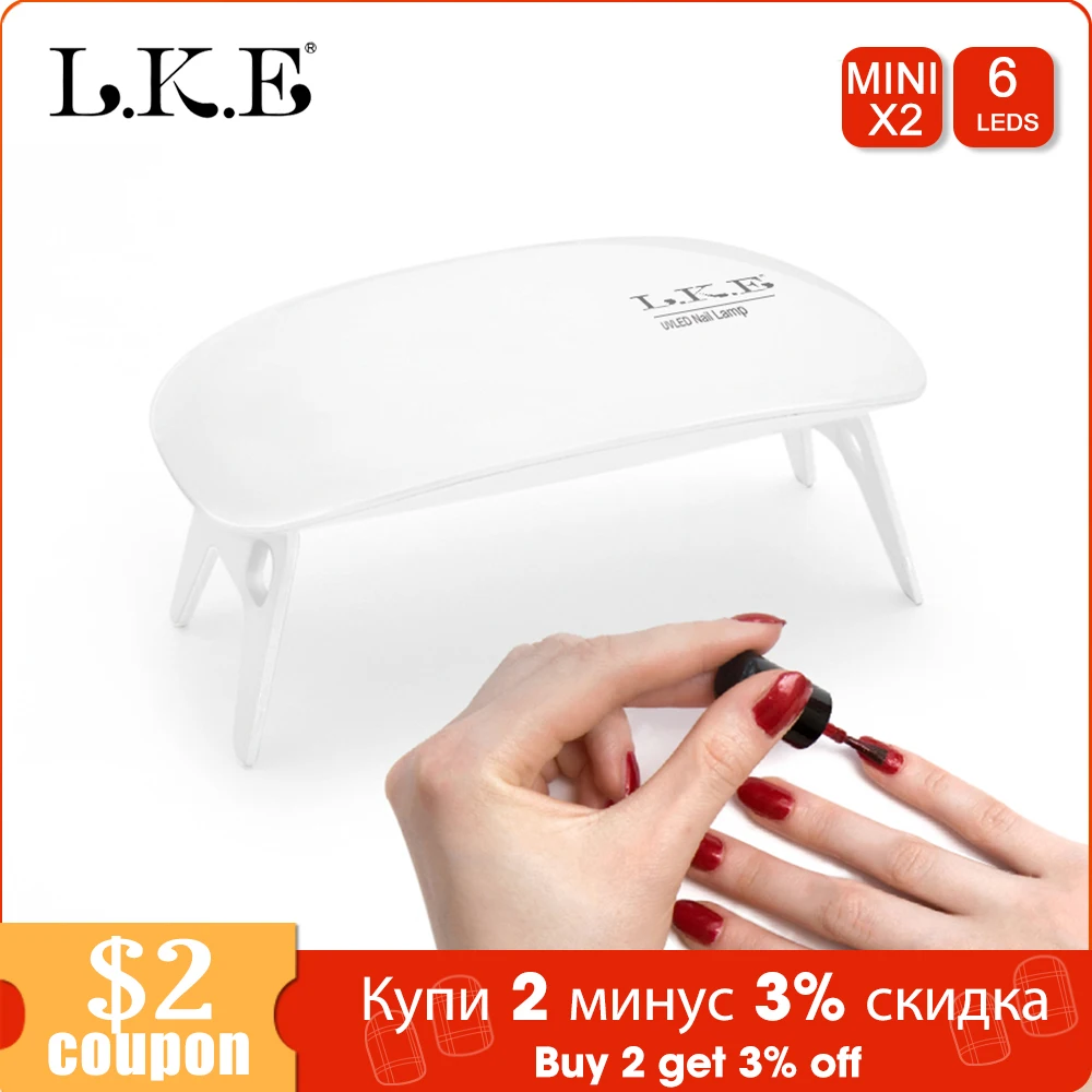 LKE 6 Вт Мини УФ-лампа Сушилка для ногтей отверждаемая лампа портативный USB кабель для основного подарка для домашнего использования Гель-лак для ногтей инструменты для ногтей