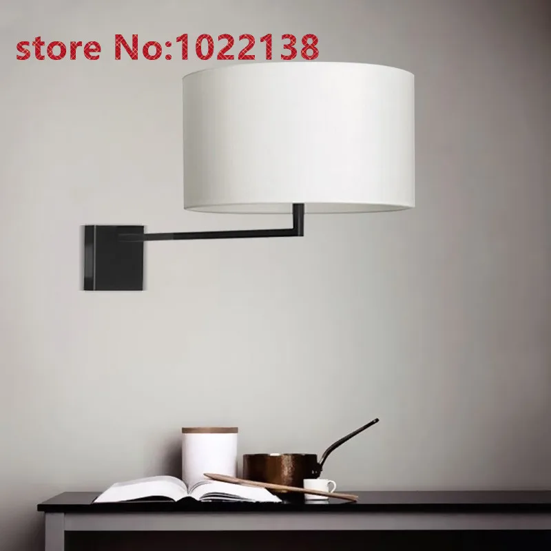 

Fabric Shade Wall Sconce Modern Bedroom Bedside Light American Wall Light Fixture Living Room Corridor Wall Lamp